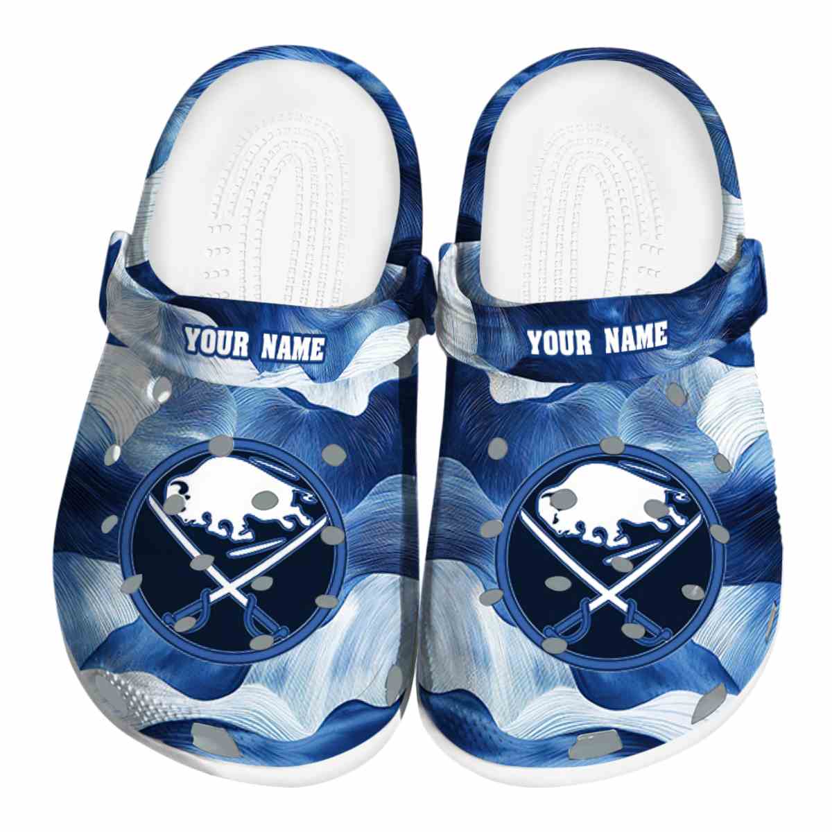 Buffalo Sabres NHL Sport Crocs Crocband Clogs Shoes Comfortable For Men Women and Kids