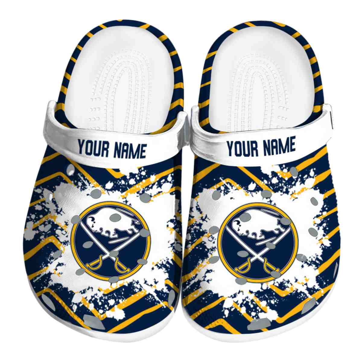 Buffalo Sabres NHL Sport Crocs Crocband Clogs Shoes Comfortable For Men Women and Kids