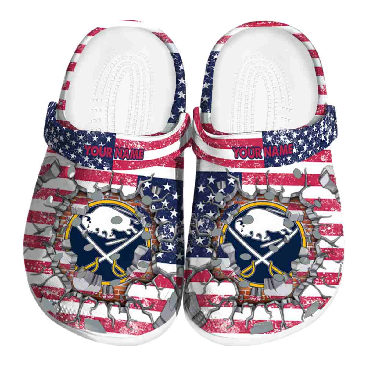 Buffalo Sabres NHL Sport Crocs Crocband Clogs Shoes Comfortable For Men Women and Kids