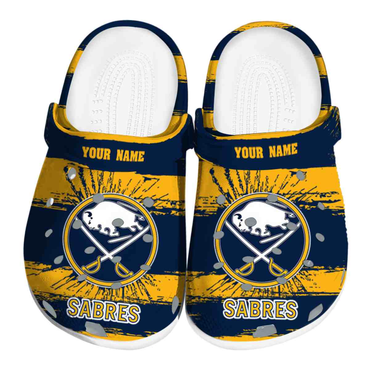 Buffalo Sabres NHL Sport Crocs Crocband Clogs Shoes Comfortable For Men Women and Kids
