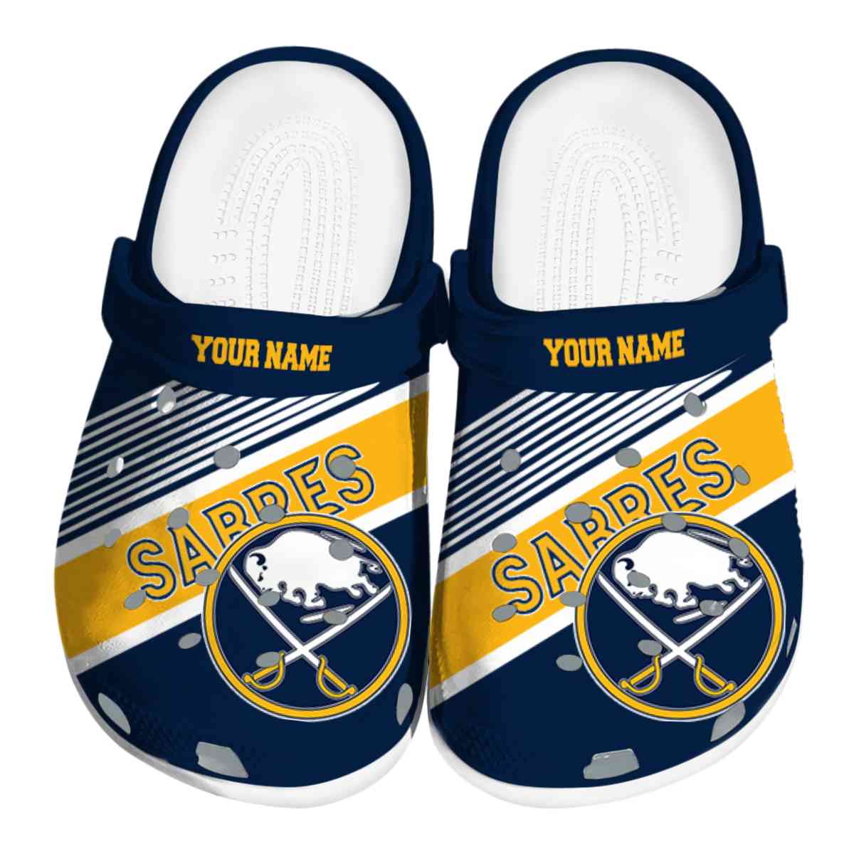 Buffalo Sabres NHL Sport Crocs Crocband Clogs Shoes Comfortable For Men Women and Kids