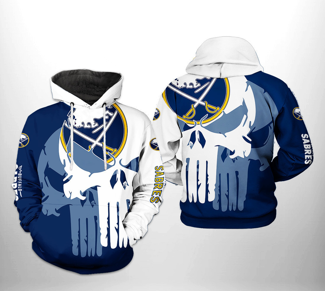 Buffalo Sabres NHL Team Skull 3D All Over Print Hoodie, Zip Hoodie