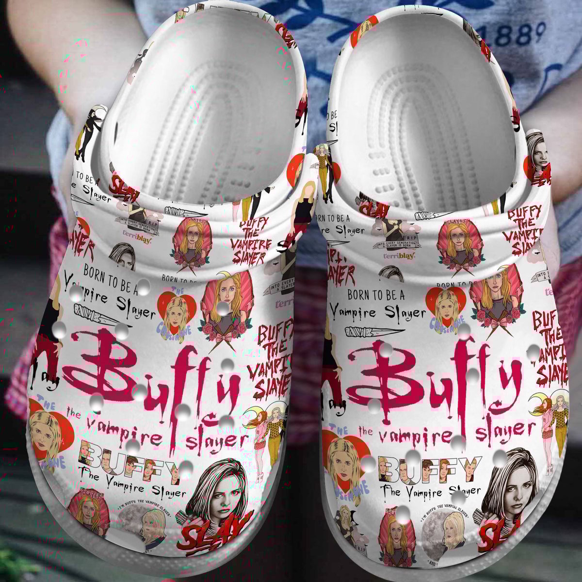 Buffy The Vampire Slayer TV Series Crocs Crocband Clogs Shoes Comfortable For Men Women and Kids