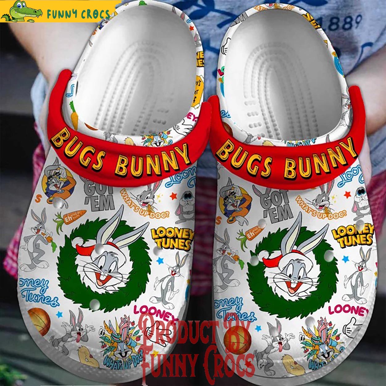 Bugs Bunny Cartoon Christmas Crocs Crocband Clogs Shoes Comfortable For Men Women and Kids