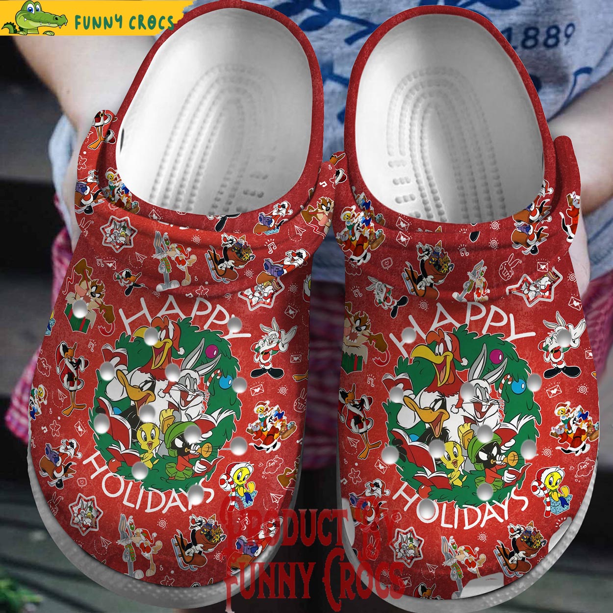 Bugs Bunny Cartoon Christmas Crocs Crocband Clogs Shoes Comfortable For Men Women and Kids