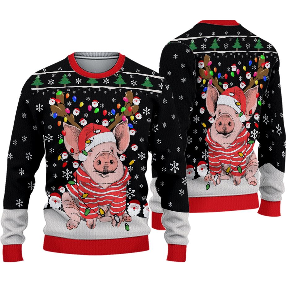 Bulb Pig Ugly Christmas Sweater