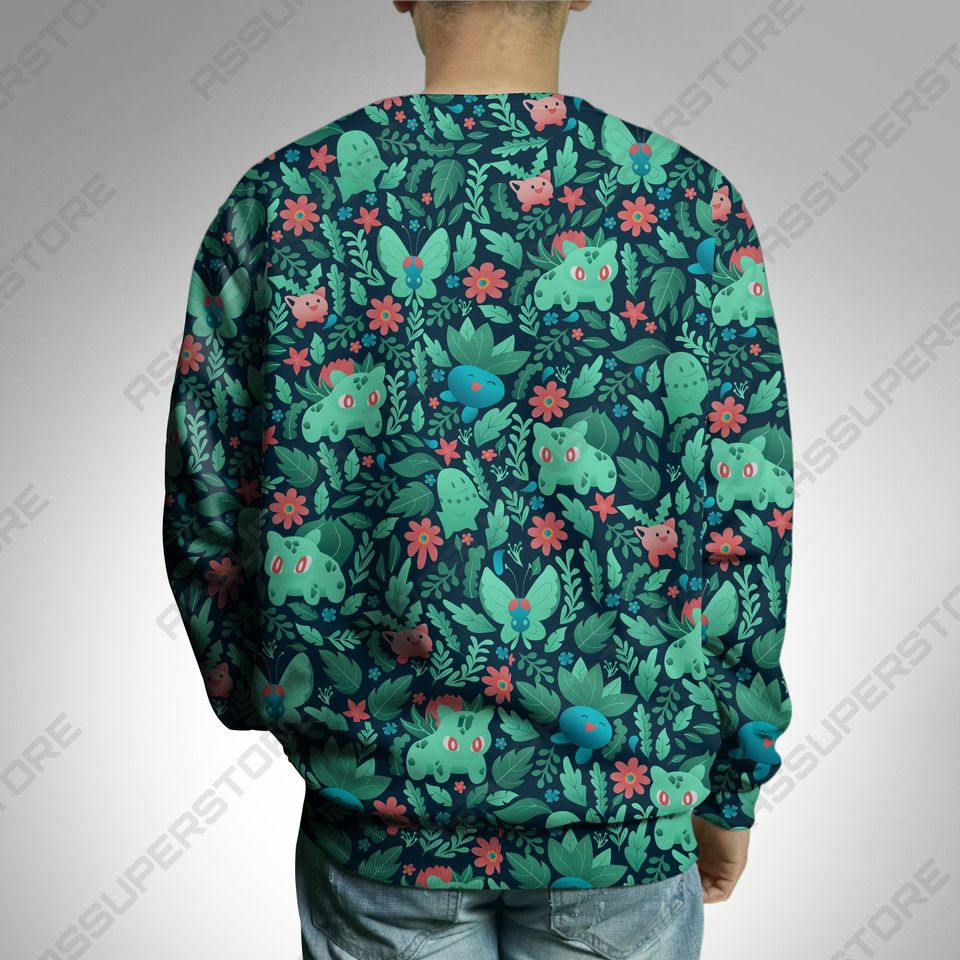 Bulbasaur Oddish Sweatshirt Japanese Anime Sweater Shirt Gifts - Image 10