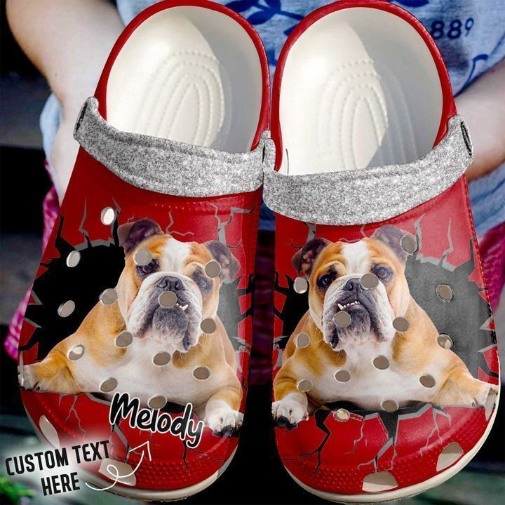 Bulldog Personalized Crack Wall Classic Clogs Shoes