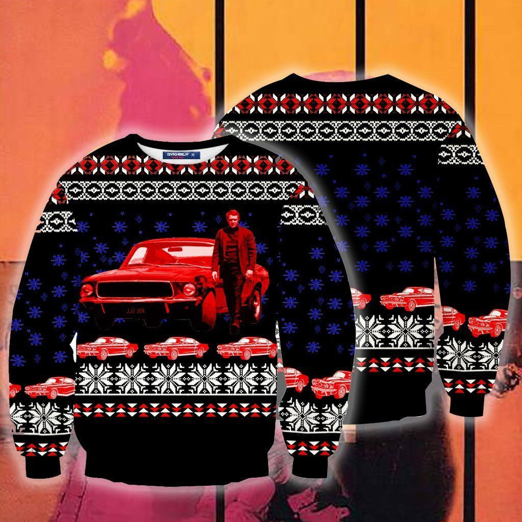 Bullitt 1968 Ugly Christmas Sweater Adult 3D Funny Matching for family