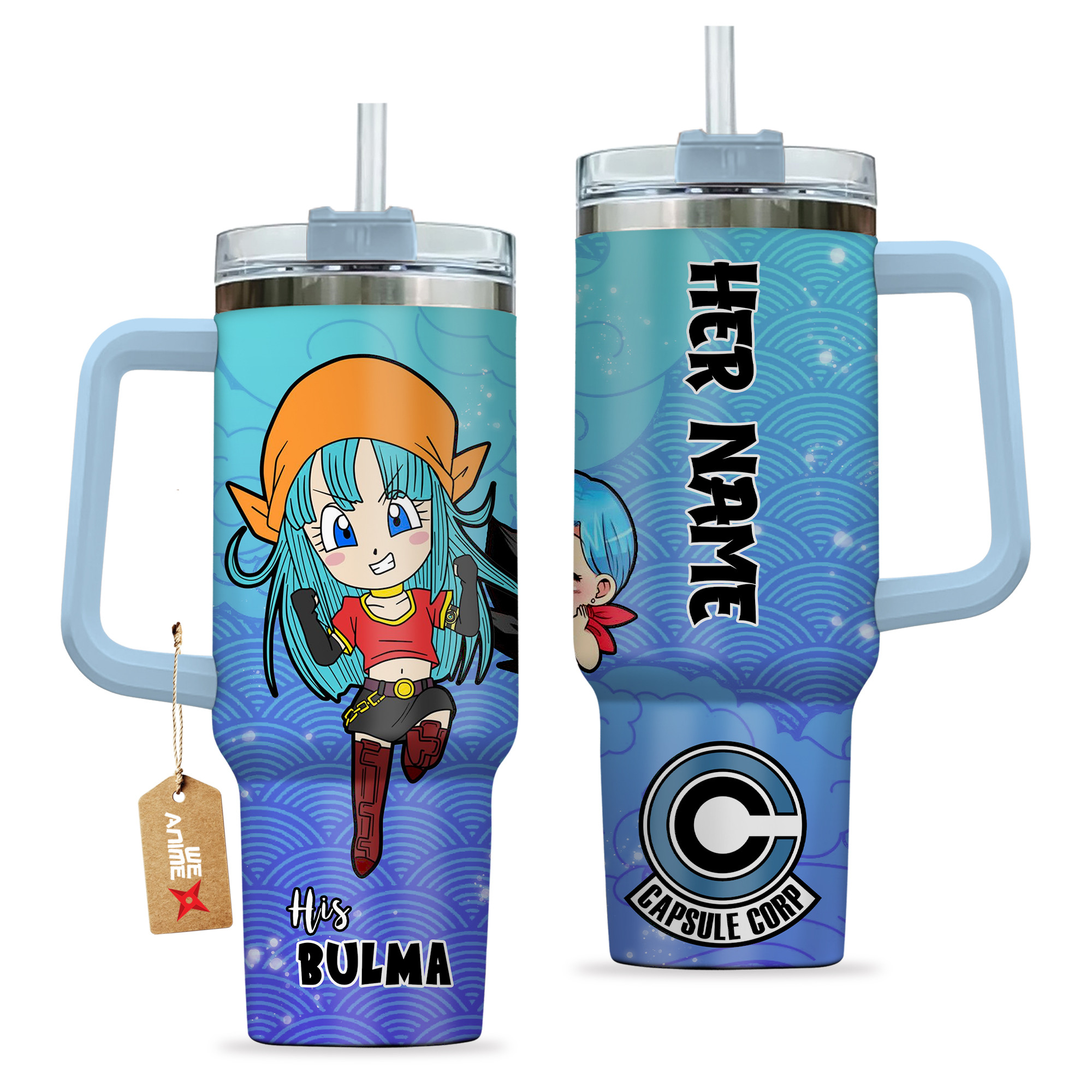 Bulma Dragon Ball Anime Valentine Custom Stanley Cup 40 oz 30 oz Tumbler With HandleTVC2301167 - Image 2