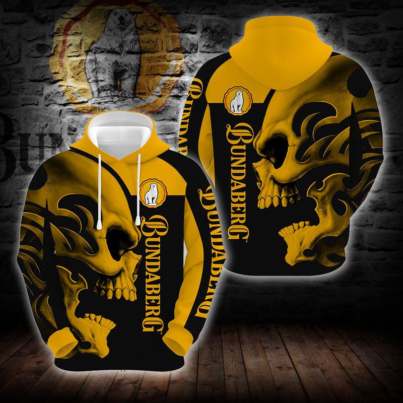 Bundaberg Rum Skull 3D All Over Print Hoodie, Zip Hoodie
