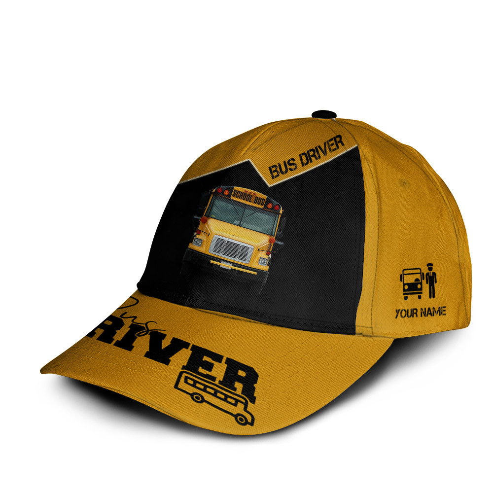 Bus Driver Custom 3D Classic Cap School Bus 3D Full Print Classic Cap School Bus Trucker Hats Custom Hats Gifts For Men & Women