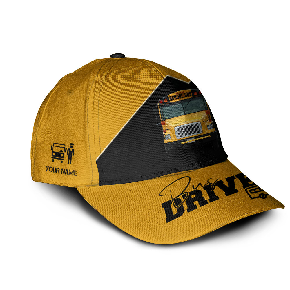 Bus Driver Custom 3D Classic Cap School Bus 3D Full Print Classic Cap School Bus Trucker Hats Custom Hats Gifts For Men & Women