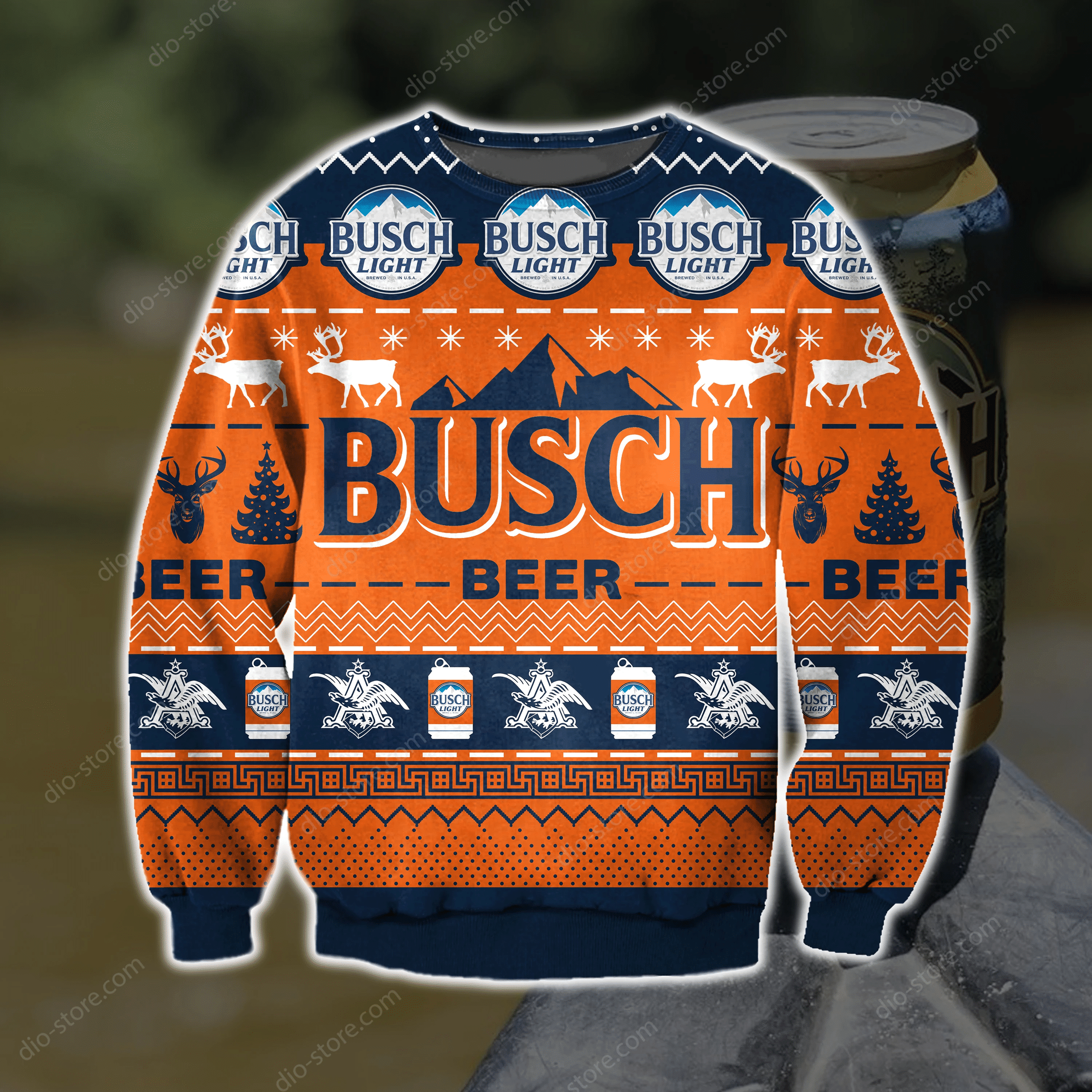Busch Beer Knitting Pattern 3D Print Ugly Christmas Sweater Adult 3D Funny Matching for family