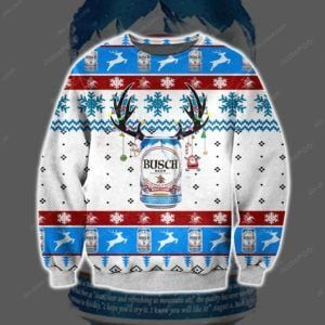 Busch Beer Knitting Ugly Christmas Sweater Adult 3D Funny Matching for family