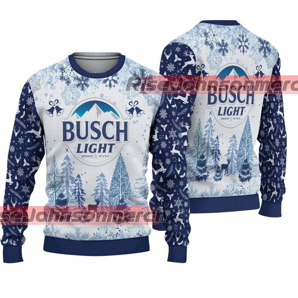 Busch Beer Ugly Xmas Christmas Sweater, Christmas Sweater