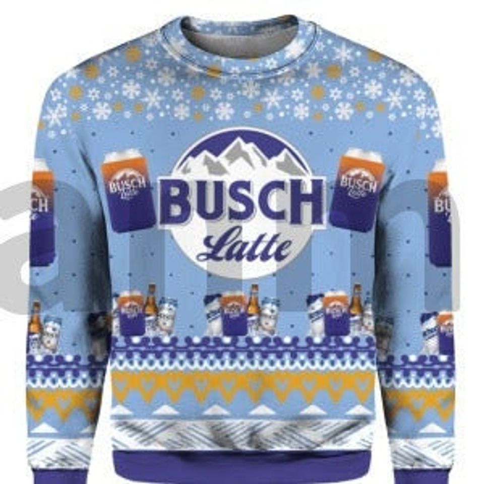 Busch Latte Beer Ugly Christmas Sweater
