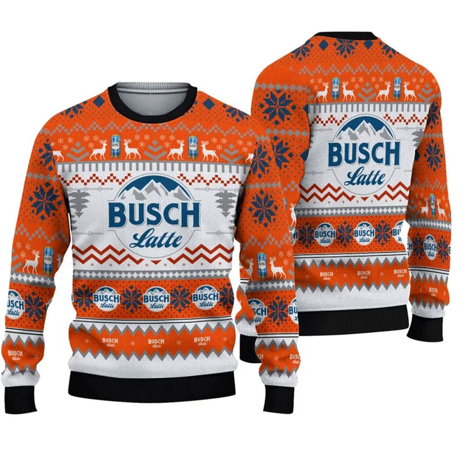 Busch Latte Christmas Ugly Sweater, Christmas Ugly Sweater