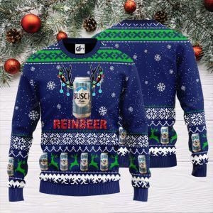 Busch Latte Reinbeer Christmas Ugly Christmas Sweater Adult 3D Funny Matching for family