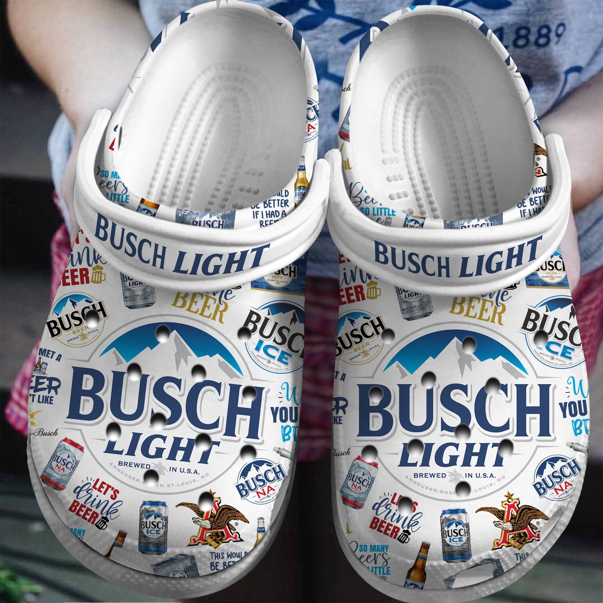 Busch Light Beer Crocs Crocband Clogs Shoes Comfortable For Men Women and Kids