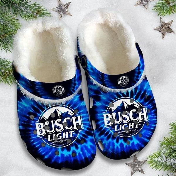 Busch Light Beer Crocs Crocband Fleece Lined Clogs Shoes Comfortable For Men Women and Kids In Winter