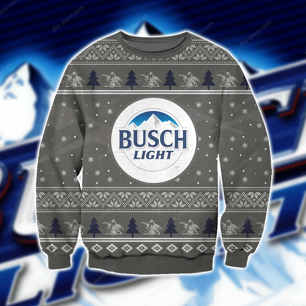 Busch Light Knitting Pattern 3D Print Ugly Christmas Sweater Adult 3D Funny Matching for family