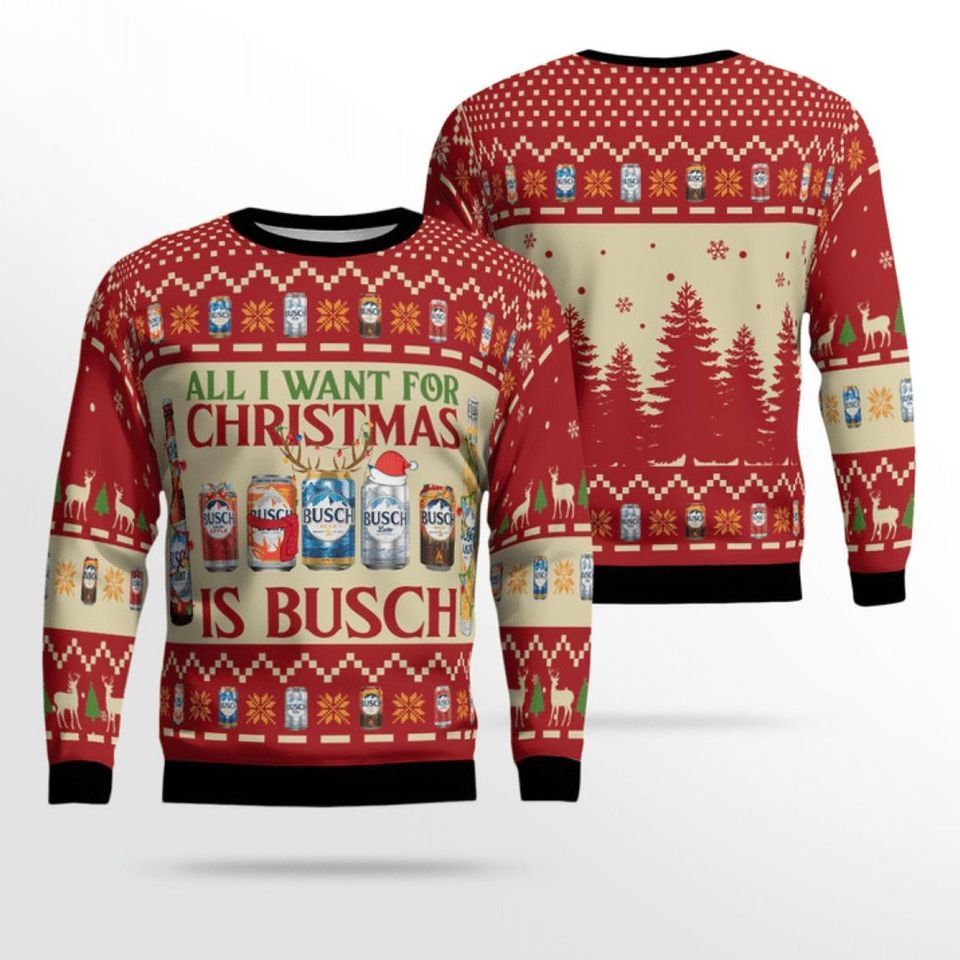Busch Light Merry Christmas Sweater