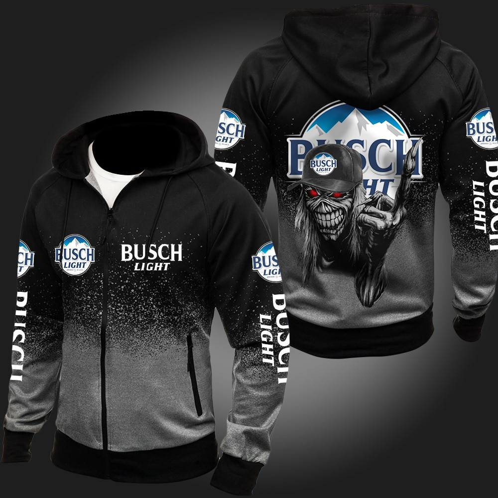 Busch Light Skull 3D All Over Print Hoodie, Zip Hoodie