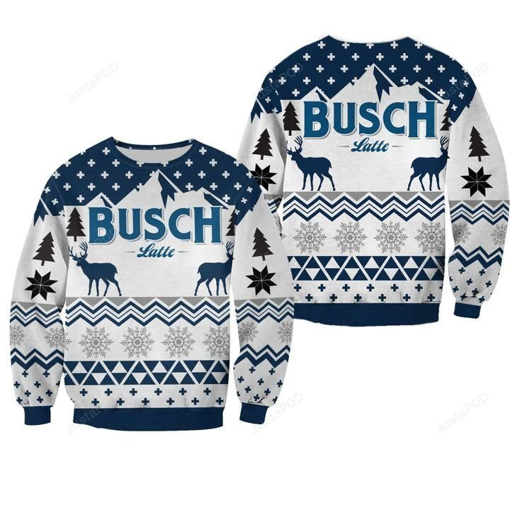 Bush Latte Deer Ugly Christmas Sweater Adult 3D Funny Matching for family