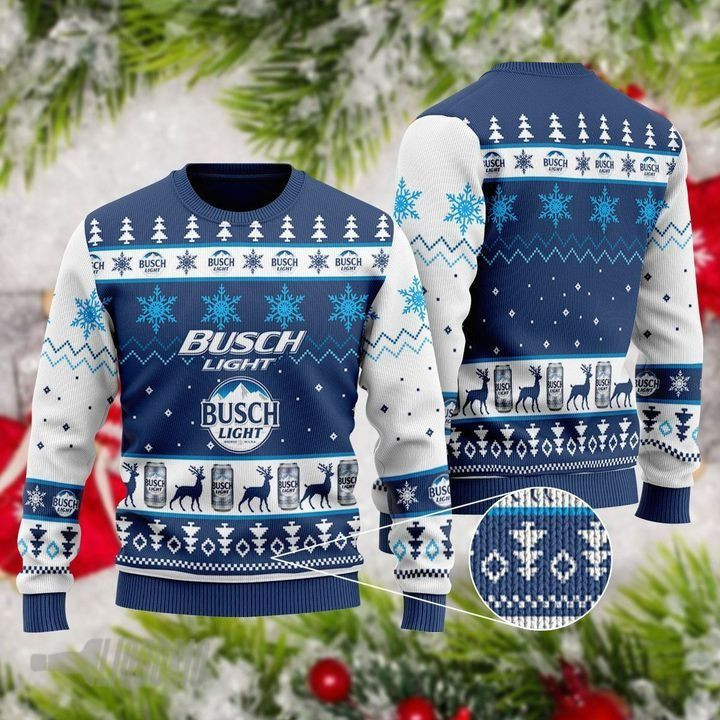 Bush Light Ugly Christmas Sweater Adult 3D Funny Matching for family