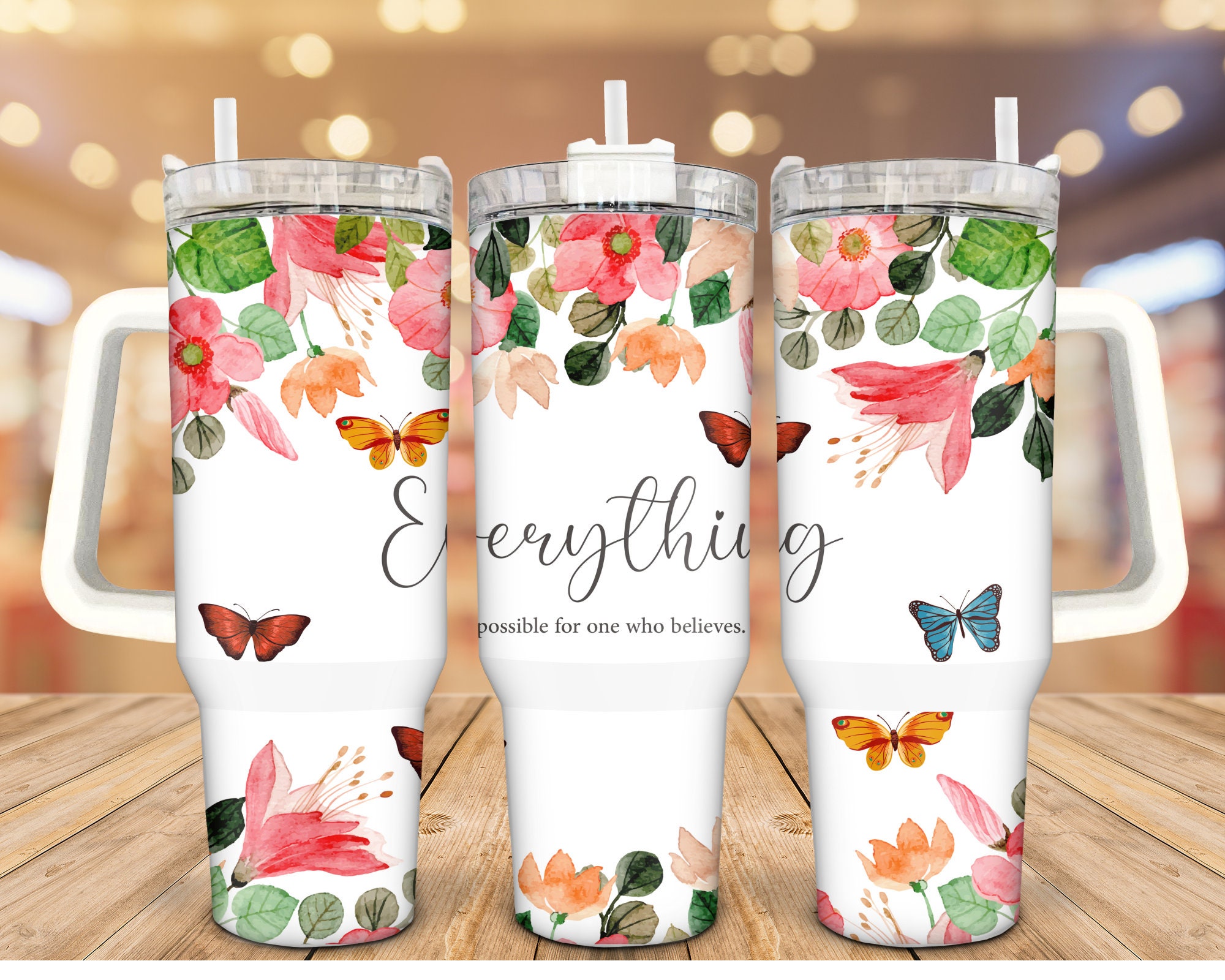 Butterflies Floral Custom Stanley Cup 40 oz 30 oz Tumbler With HandleTVC2301939
