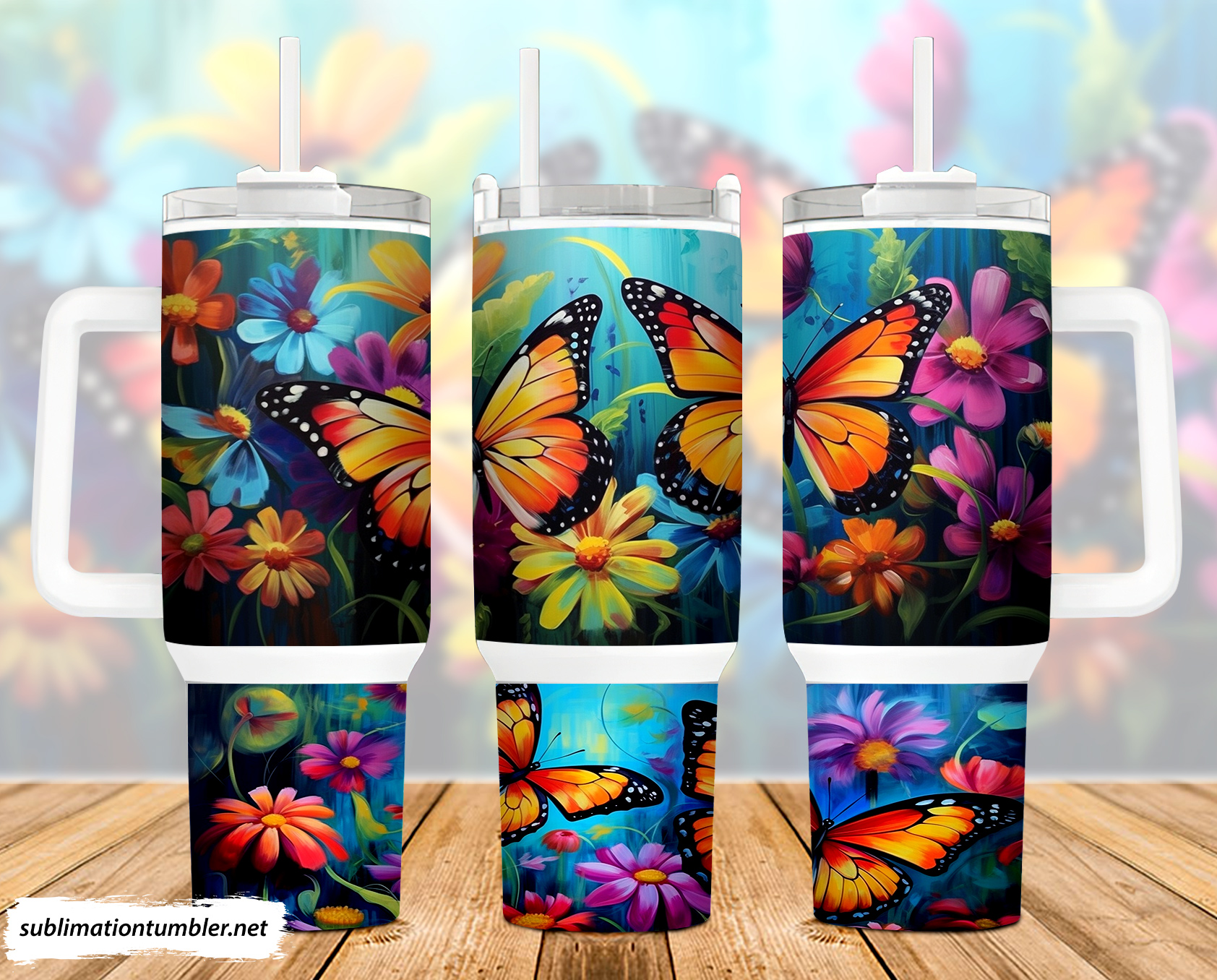Butterflies Painting Custom Stanley Cup 40 oz 30 oz Tumbler With HandleTVC2301897