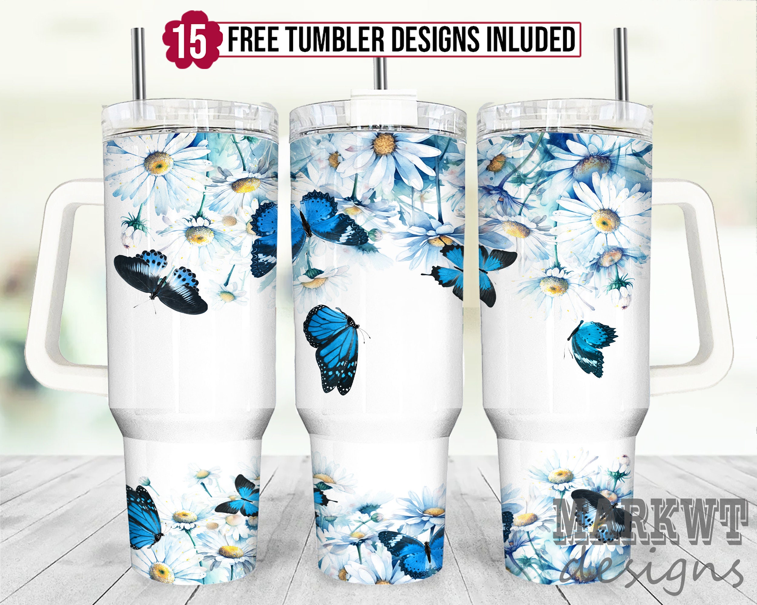 Butterfly and Floral Custom Stanley Cup 40 oz 30 oz Tumbler With HandleTVC2301957