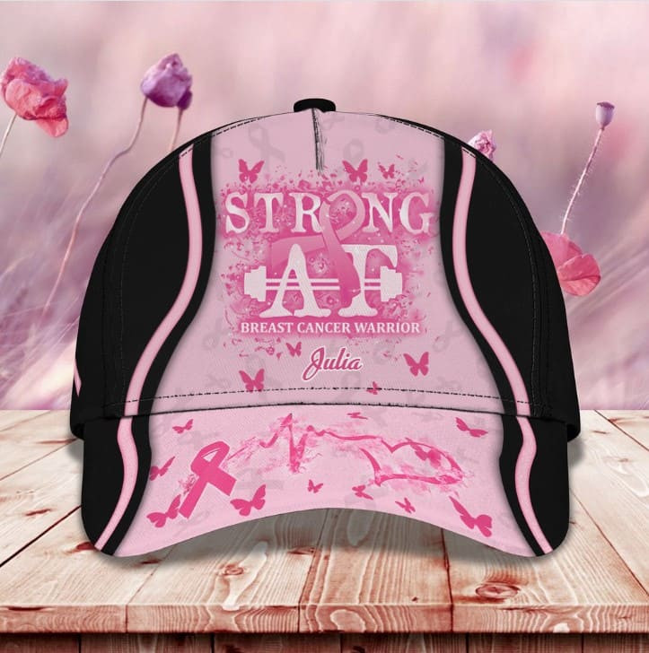 Butterfly Breast Cancer Awareness Pink Classic Cap for Women, Thank for The Support Hat Trucker Hats Custom Hats Gifts For Men & Women
