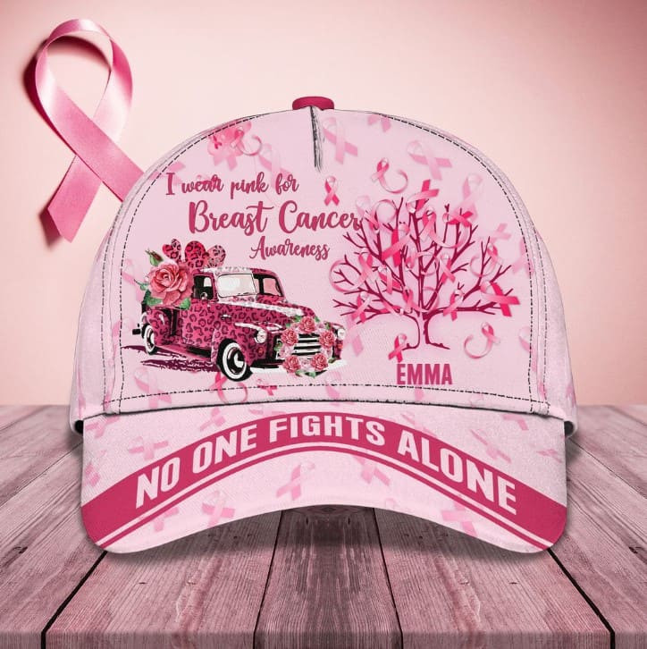 Butterfly Breast Cancer Awareness Pink Classic Cap for Women, Thank for The Support Hat Trucker Hats Custom Hats Gifts For Men & Women