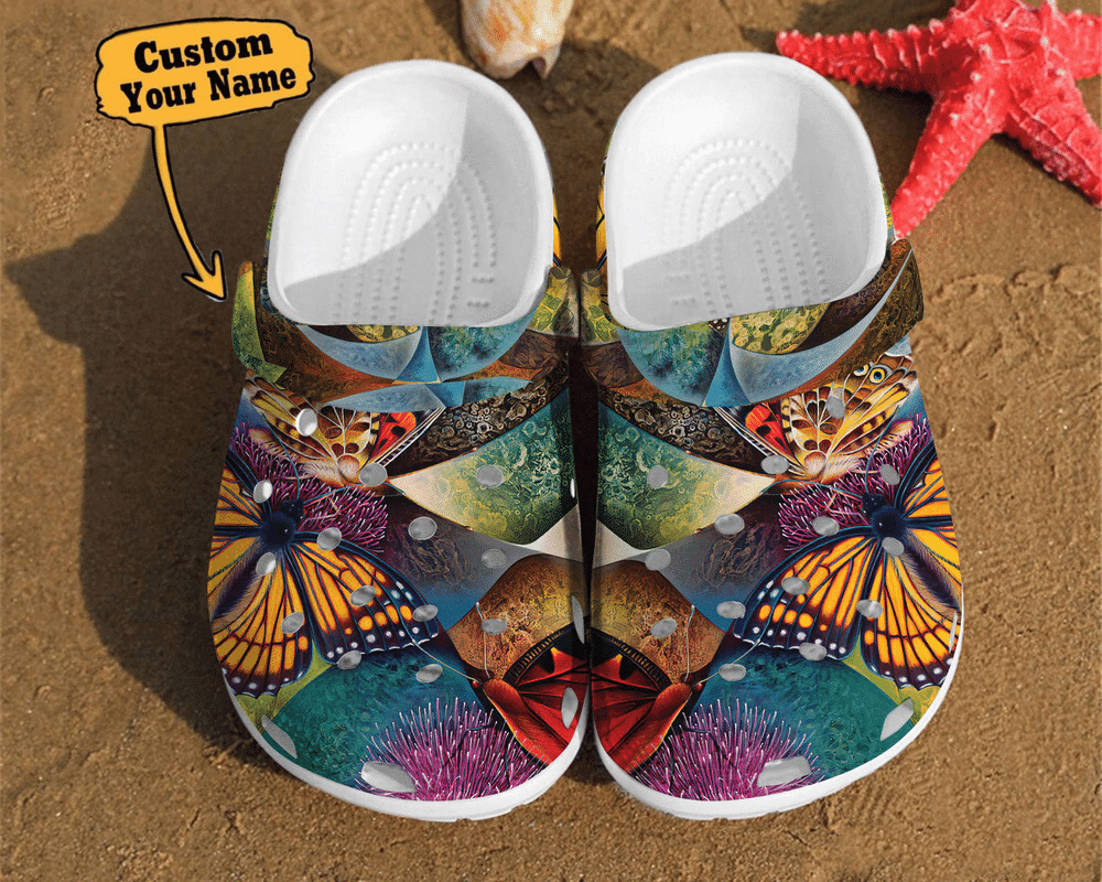 Butterfly - Butterfly Illusion Art Watercolor Unisex Birthday Gifts Clog Shoes For Men And Women