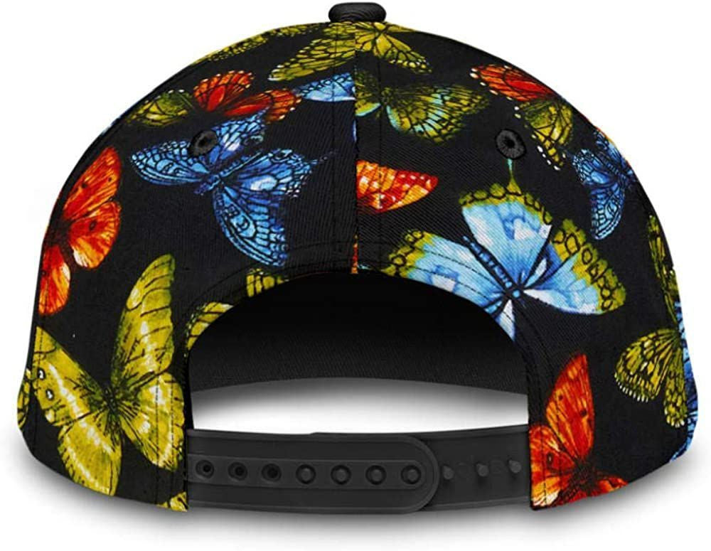 Butterfly Colorful Black 3D Printed Unisex Hat Classic Cap, Baseball Cap Trucker Hats Custom Hats Gifts For Men & Women