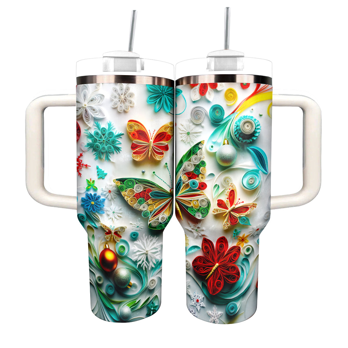 Butterfly Colorful Custom Stanley Cup 40 oz 30 oz Tumbler With HandleTVC2301290