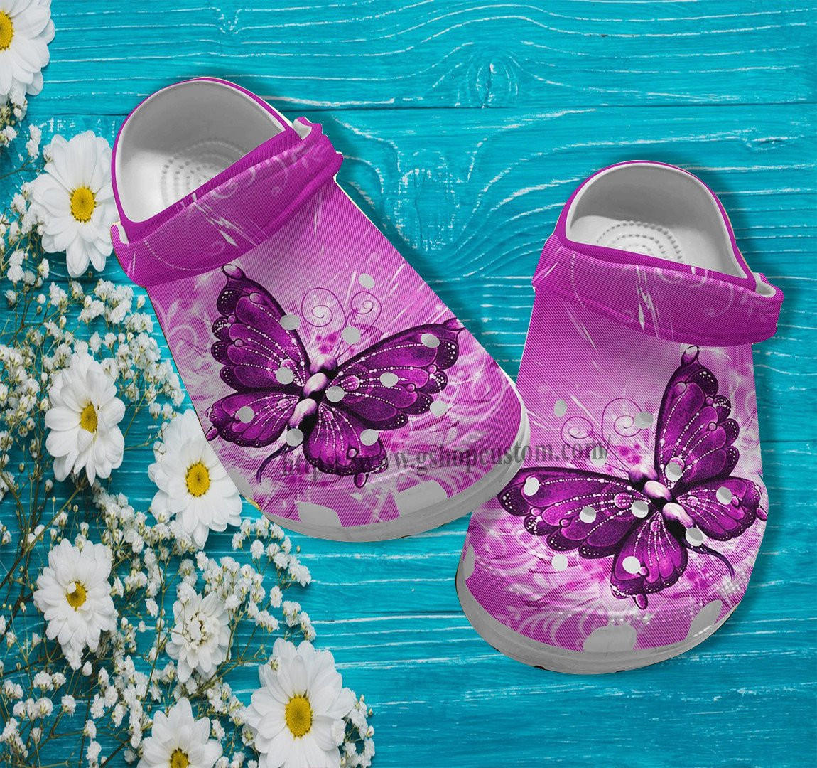 Butterfly Magical Pinky Croc Shoes Gift Wife- Butterfly Girl Shoes Croc Clogs Gift Birthday