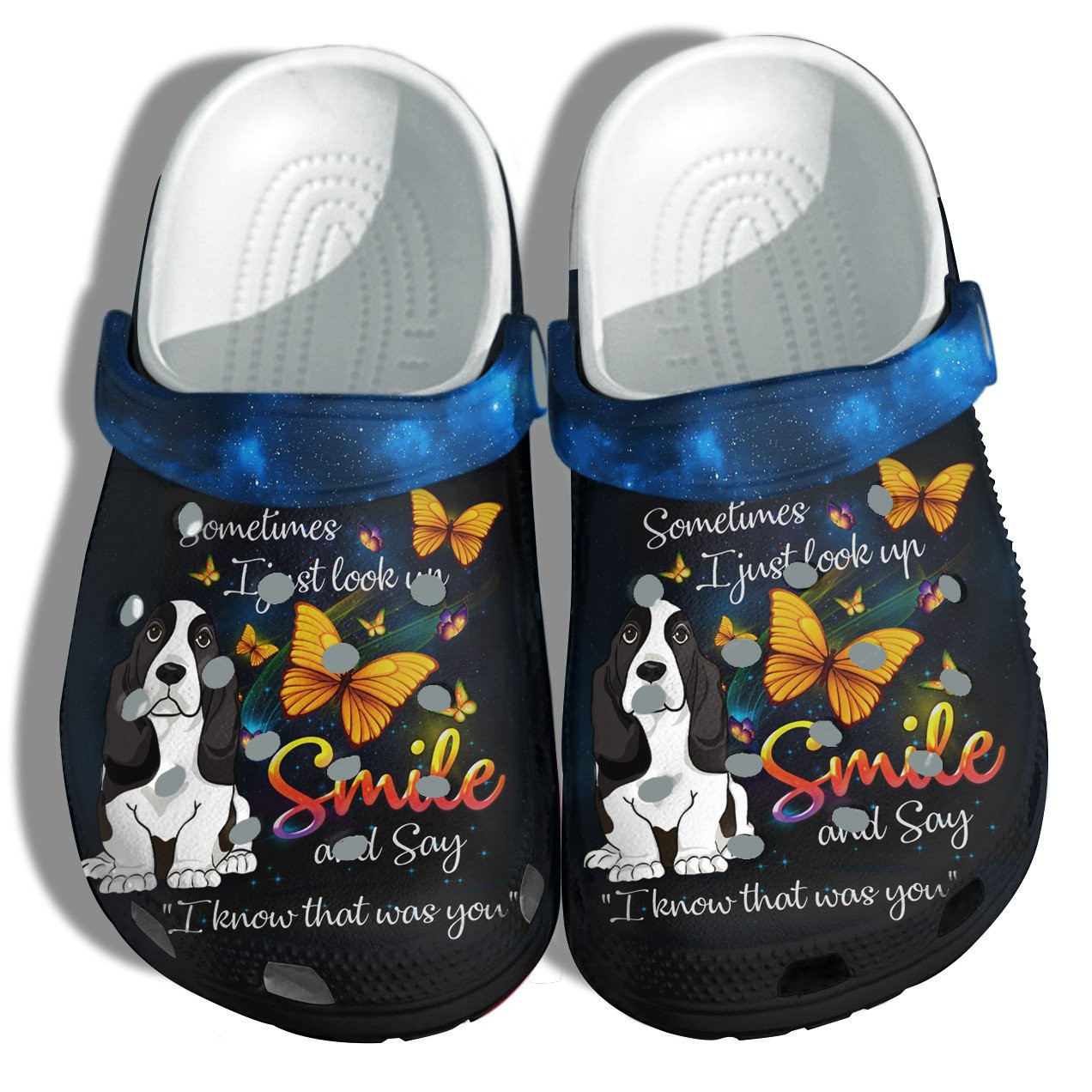 Butterfly Memory Smile Dog Shoes - Dog Pet Love Customize Shoes Croc Clogs Gifts Son Daughter