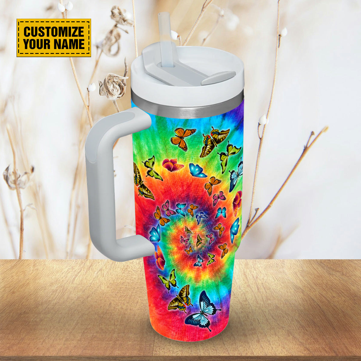 Butterfly Tie Dye Custom Stanley Cup 40 oz 30 oz Tumbler With HandleTVC2301692 - Image 5