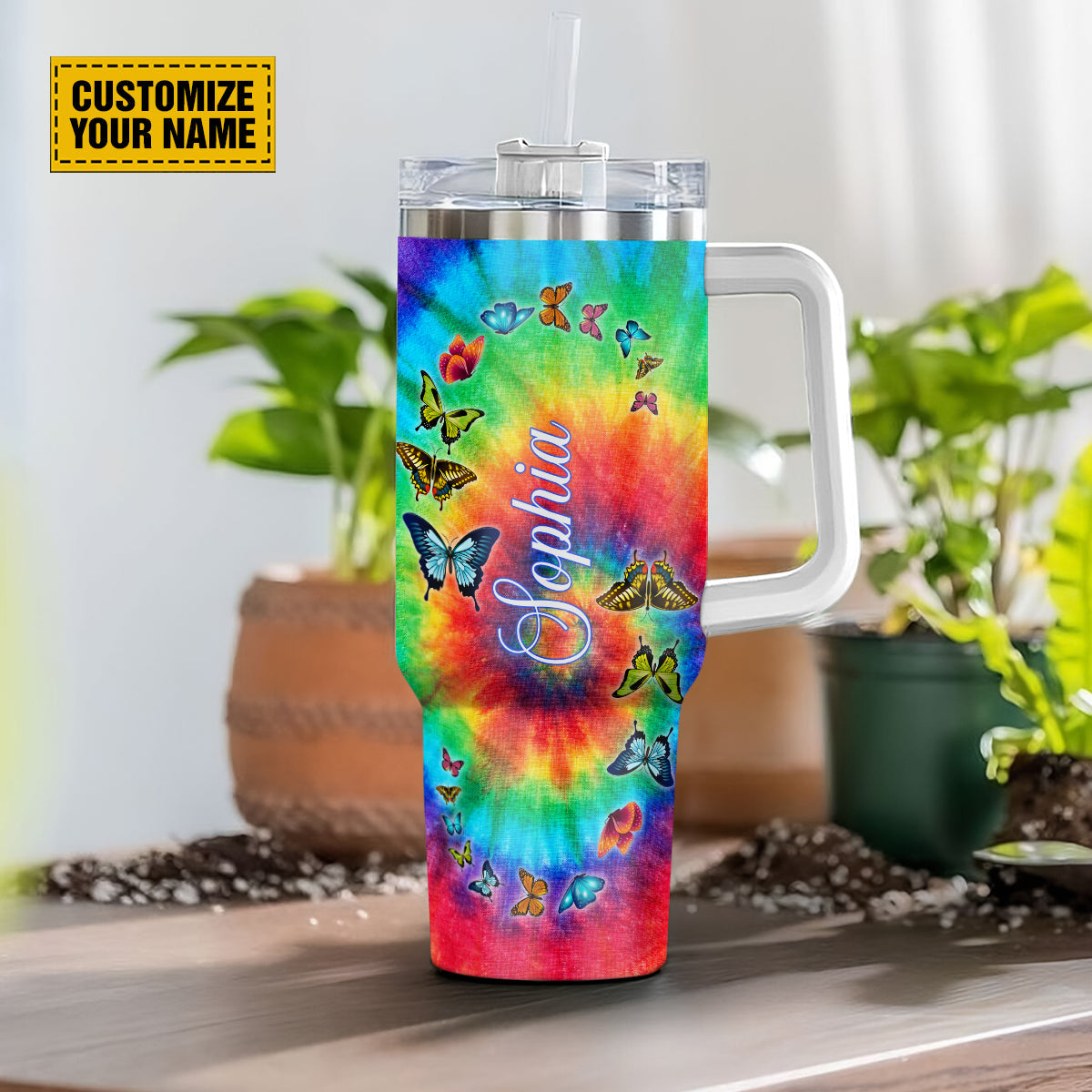 Butterfly Tie Dye Custom Stanley Cup 40 oz 30 oz Tumbler With HandleTVC2301692 - Image 3