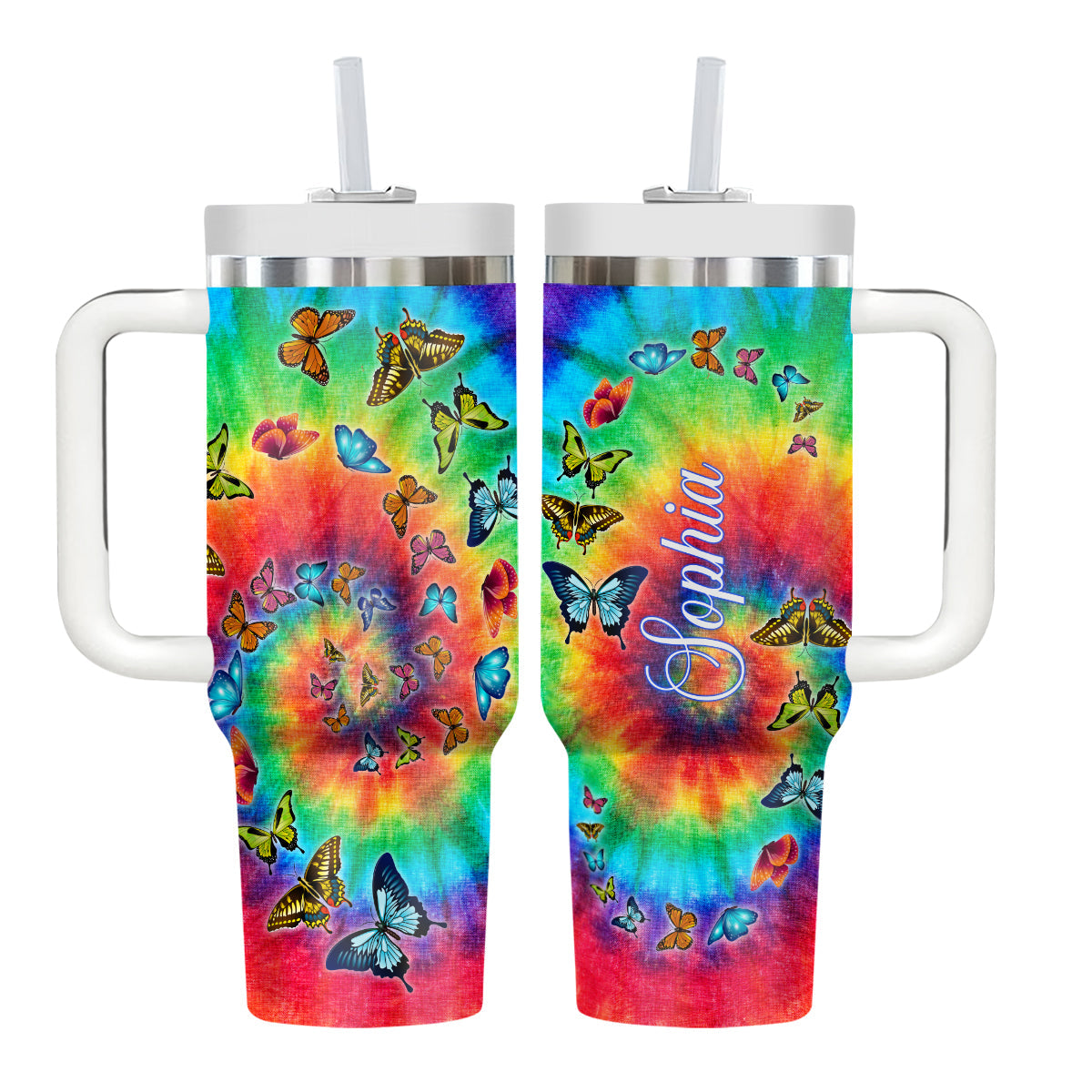 Butterfly Tie Dye Custom Stanley Cup 40 oz 30 oz Tumbler With HandleTVC2301692 - Image 8