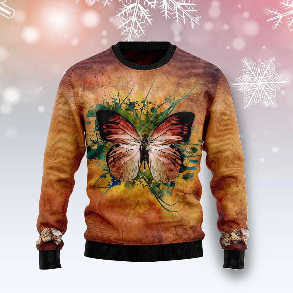 Butterfly Vintage Ugly Christmas Sweater Gift For Christmas