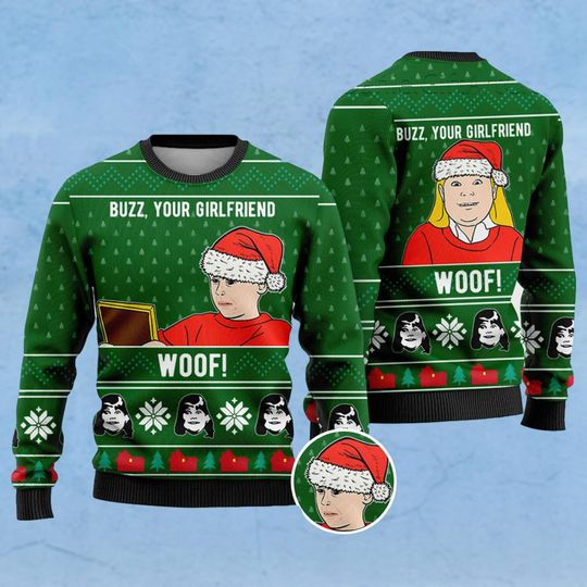 Buzz Your Girlfriend Woof Kevin Home Alone Christmas Sweater - Image 7