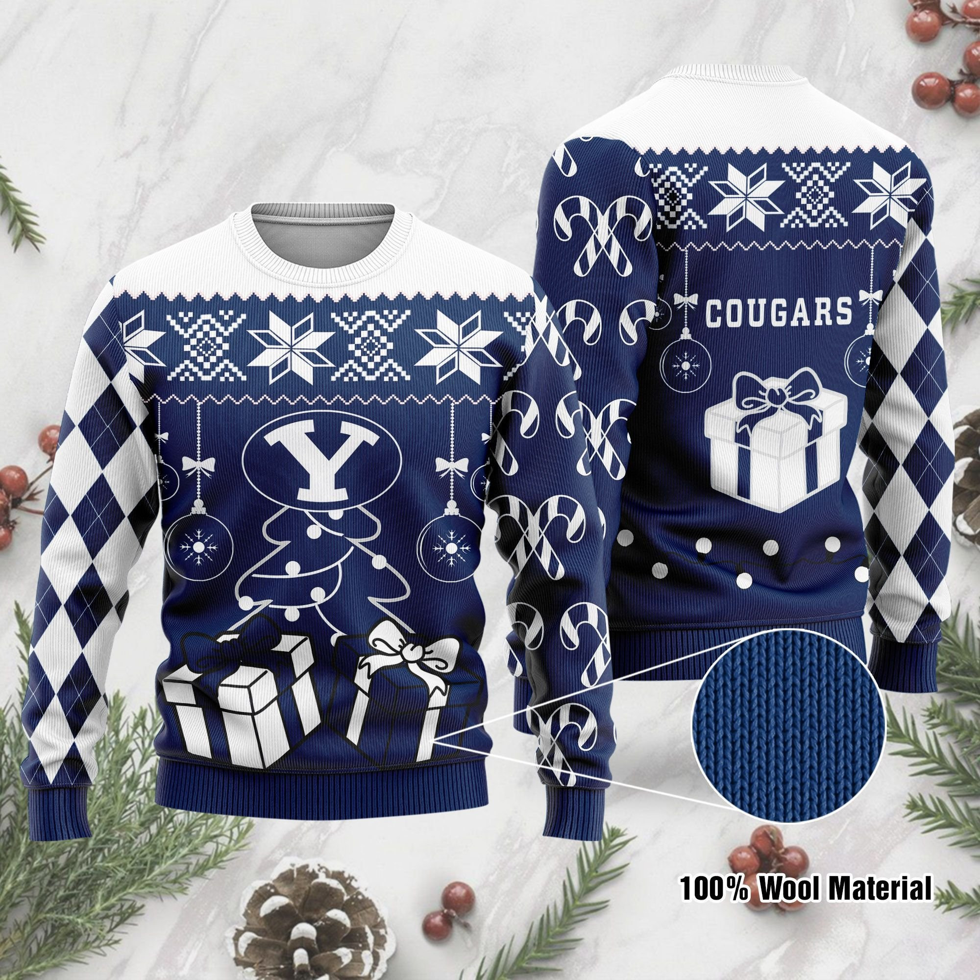 Byu Cougars Funny Ugly Christmas Sweater Adult 3D Funny Matching for family