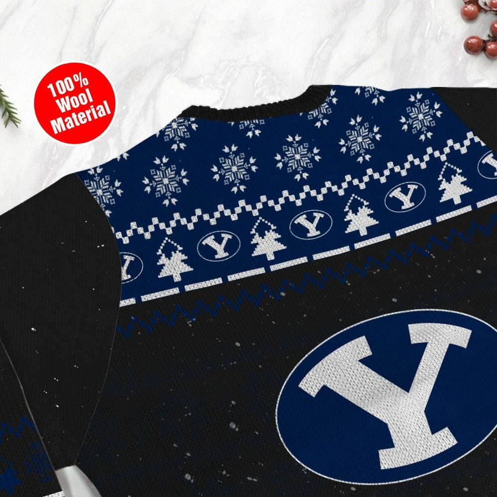 Byu Cougars Snoopy Dabbing Holiday Party Ugly Christmas Sweater Adult 3D Funny Matching for family - Image 5