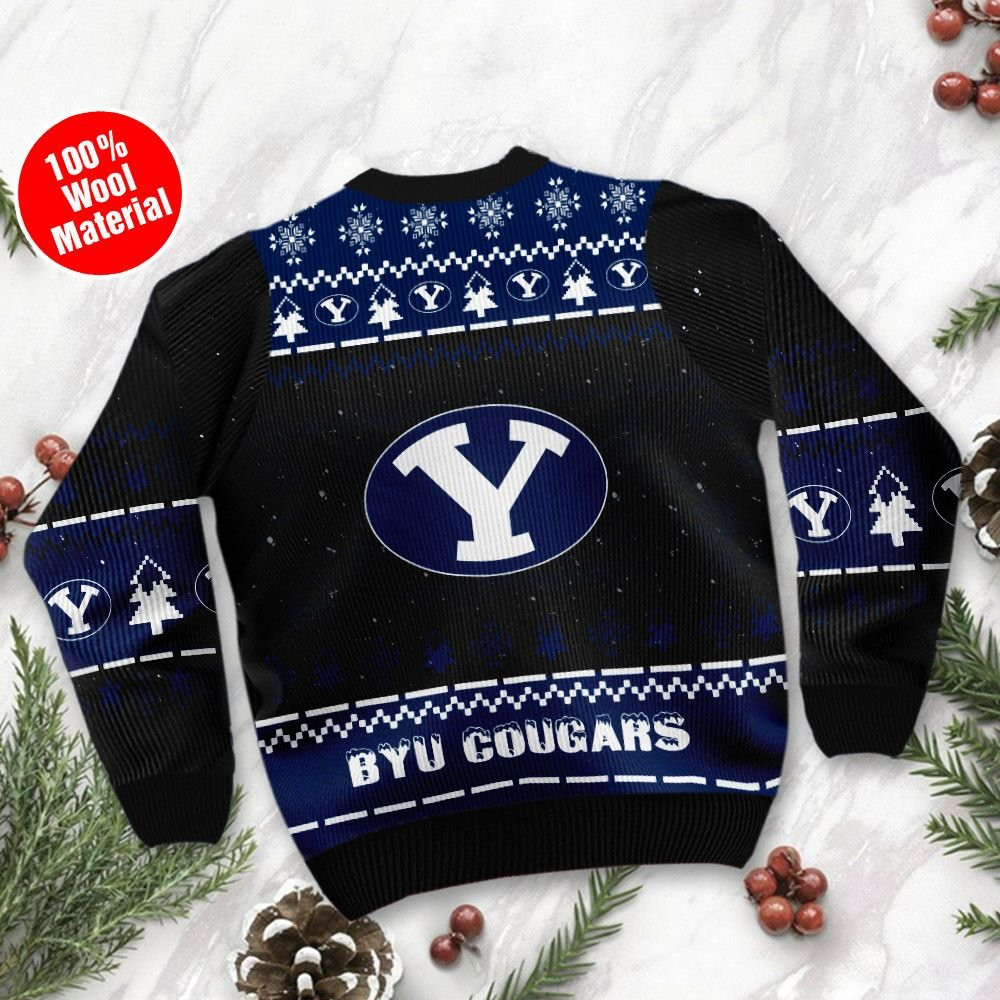 Byu Cougars Snoopy Dabbing Holiday Party Ugly Christmas Sweater Adult 3D Funny Matching for family - Image 3