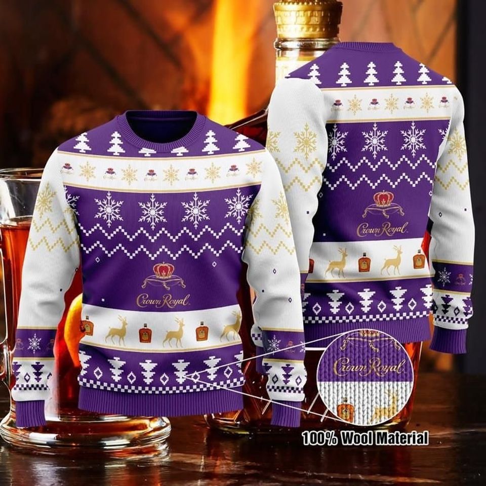 C Royal Whisky Knitted Christmas Sweatshirt, Xmas Sweater, Christmas Sweater