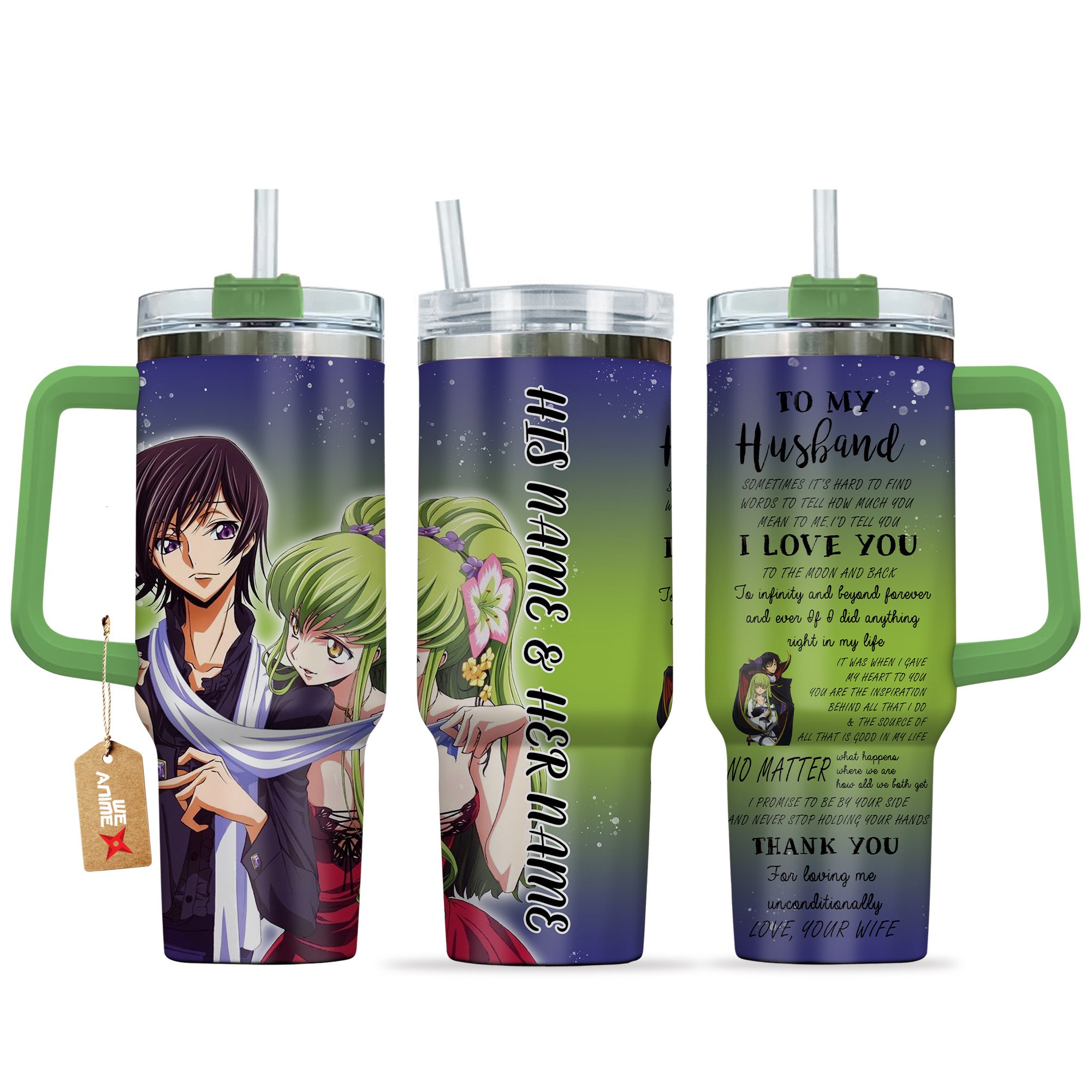 C.C. & Lelouch vi Britannia Code Geass Anime Valentine Custom Stanley Cup 40 oz 30 oz Tumbler With HandleTVC2301166